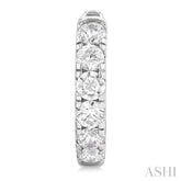 1 Ctw Round Cut Diamond Hoop Earrings in 14K White Gold